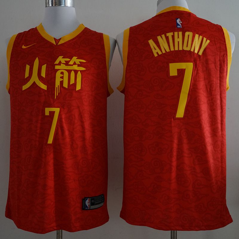 Men Houston Rockets 7 Anthony Red City Edition Game Nike NBA Jerseys